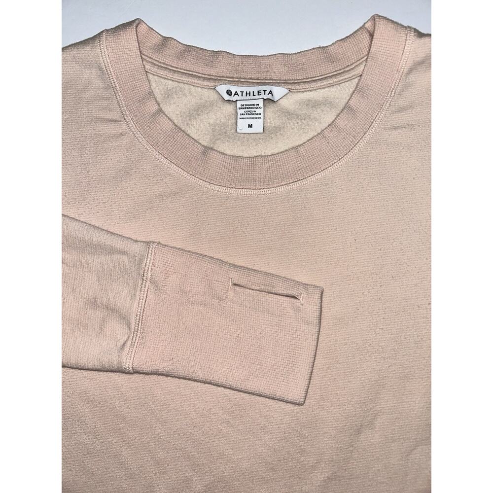 Athleta Coaster Luxe Pink Soft Long Sleeve Cozy Pullover Athleisure Medium